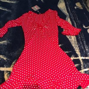 Red polka dot dress